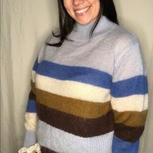 & other stories blue striped sweater size xs